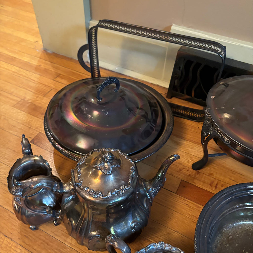 E100 Vintage silver plated pieces