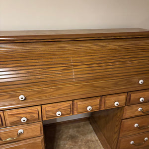 Vintage Solid Wood Roll Top Desk - M312