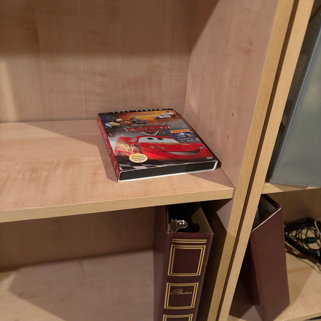 X228 2 Simple storage shelves with contents