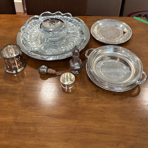 Vintage Silver Plated Grouping (Lazy Susan Platter and More) - M315