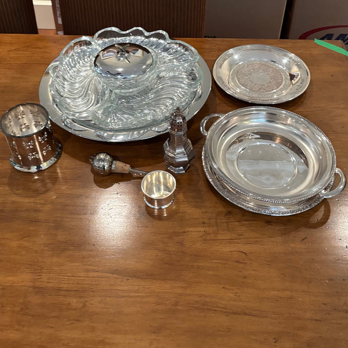 Vintage Silver Plated Grouping (Lazy Susan Platter and More) - M315