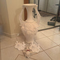 F196A 26” tall Vintage Chalkware urn style vase grouping