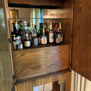 Vintage Solid Wood Cabinet with Mirrored Doors - M304