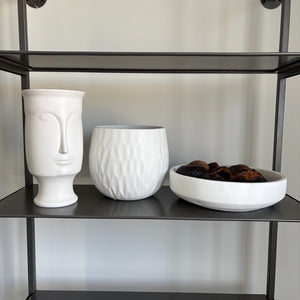 White Stoneware Pots and Bowl - G310
