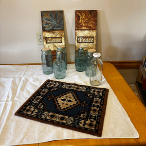 Decor and Small Vintage Wool Throw Rug Grouping - L179