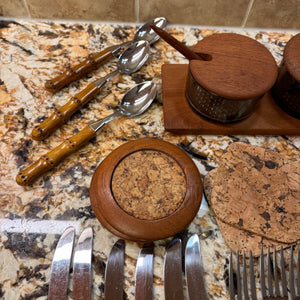 Mid Century Modern Wooden Flatware and More Grouping - M339