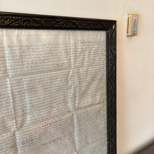 2 PIECE VINTAGE ARTWORK (21.5" X 31.5" FRAMED INDENTURE AND MORE) - P300