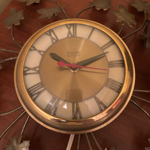 Vintage Wall Clock and Light Fixture - R313
