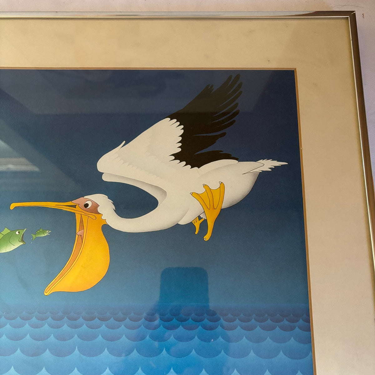 E154 2 Piece Framed bright artwork grouping