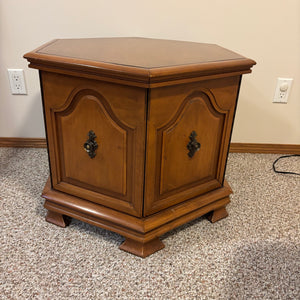 Vintage Solid Wood Octagon End Table - C489