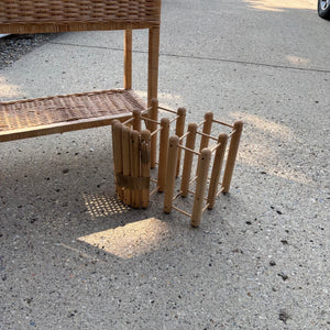 Wicker Stand and Wine Rack - M366