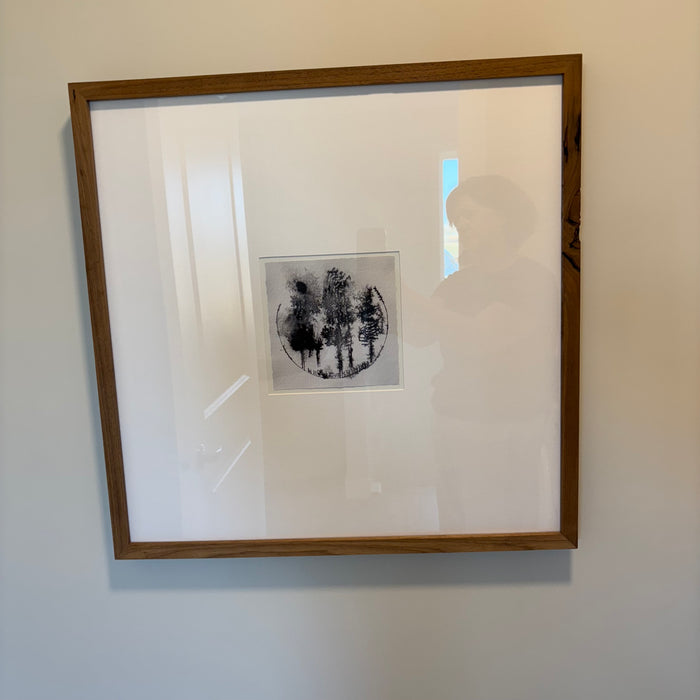 24” x 24” Framed Black & White Trees Art Print - G338