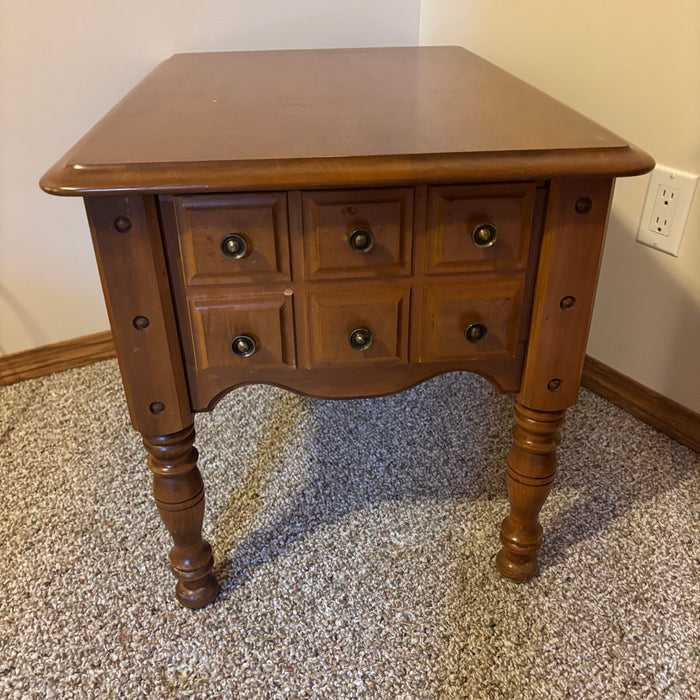 Solid Wood End Table with Single Drawer - C458