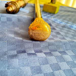 ENGRAVED WALKING STICK, WOODEN BATTON AND WODEN FIGURINE - P298