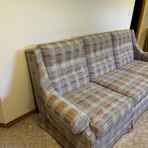 Mid Century Modern 3 Seater Sofa with Grey/Brown Fabric - Z157