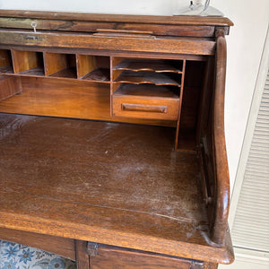 SOLID WOOD ANTIQUE DESK WITH STOOL (CIRCA 1870) - P235