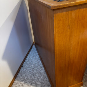Mid Century Modern Wood Room Divider/Book Case with Plant Stand (some damage on top) - Z146