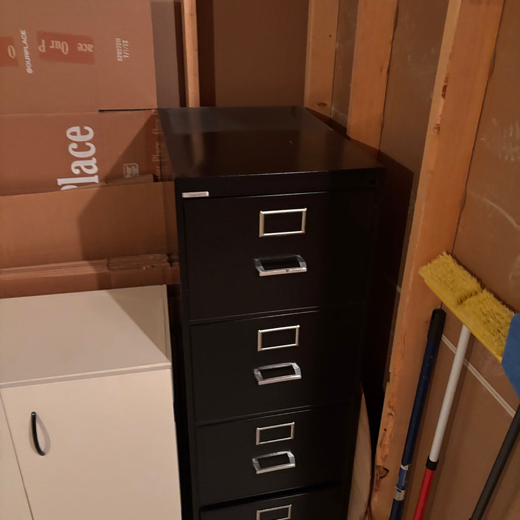 X225 Black metal 4 drawer file cabinet