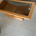 B321 Vintage coffee table with solid wood frame (15” x 50” x 26”)