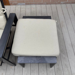 Set of 2 Brown Jordan Parkway Cushion Lounge Chairs with Footstool and Covers - M309