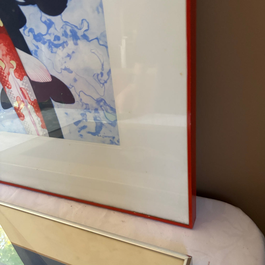 E154 2 Piece Framed bright artwork grouping