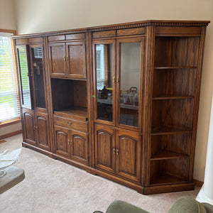 B432 Solid wood Stanley furniture 5 Section entertainment centre