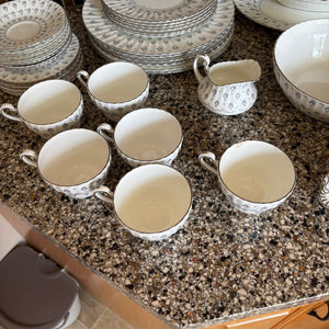 69 Piece Paragon Regency Print China (one teacup is chipped) - Z145