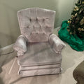 E845B Vintage light grey velvety fabrics rocker recliner
