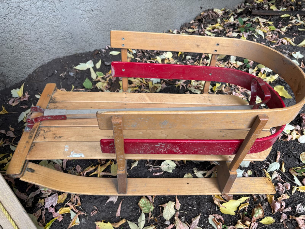 E320 2 vintage wooden sleds