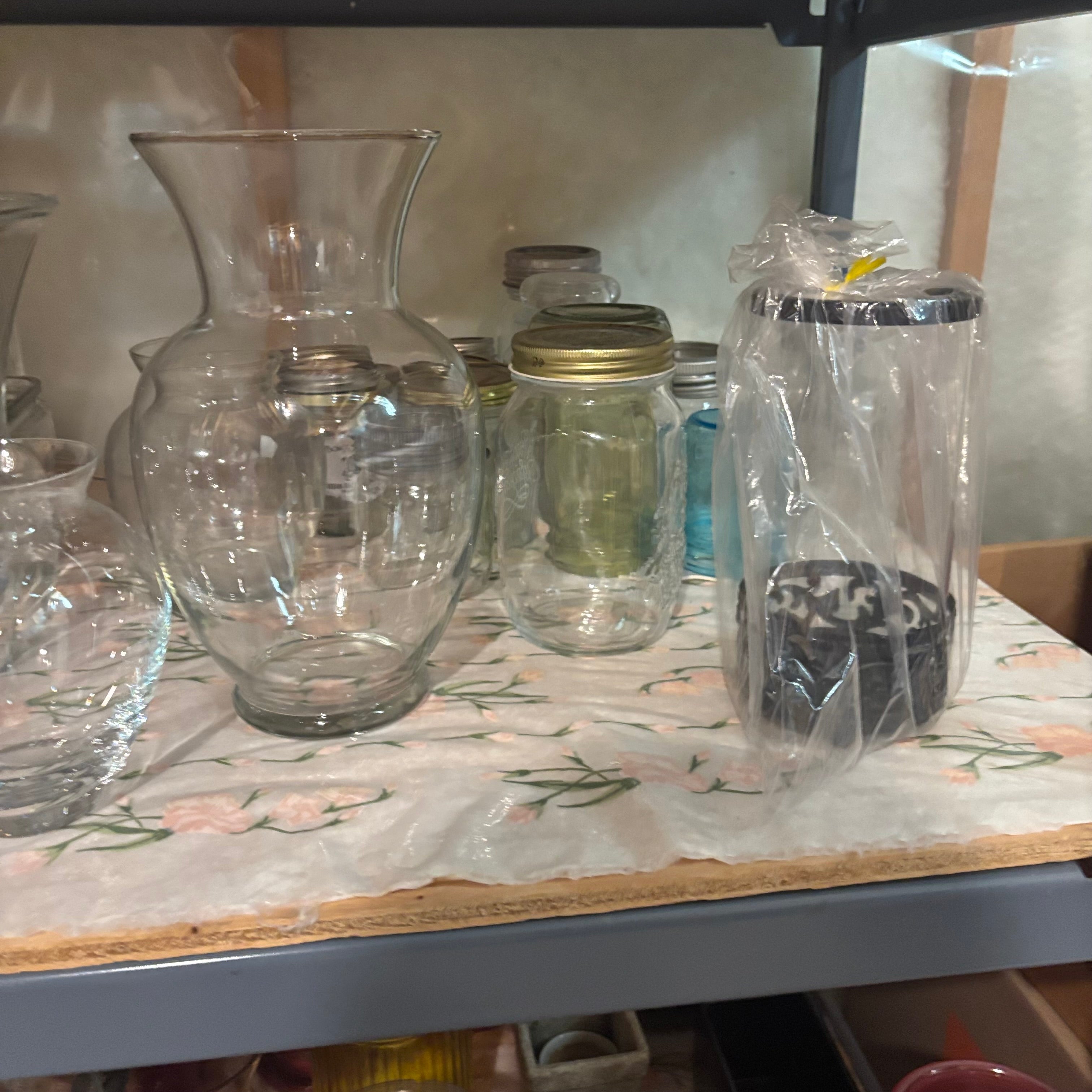 E848 Clear vases and more grouping