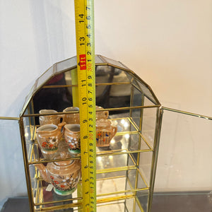 MINI TEA SET WITH 12" TALL DOMED GLASS DISPLAY CABINET - P106
