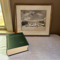 E148 Vintage law dictionary and framed wall art grouping