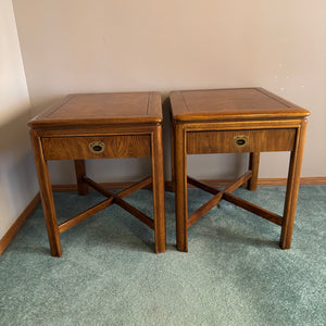 Set of 2 Vintage Solid Wood Drexel Furniture Nightstands  - C406