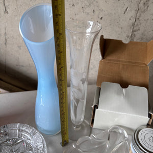 Home Decor Grouping (Glass Flower Vases and More) - M369