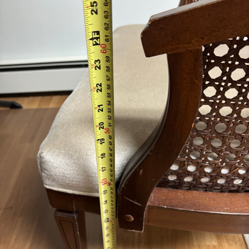 F177 Vintage accent chair with rattan detailing