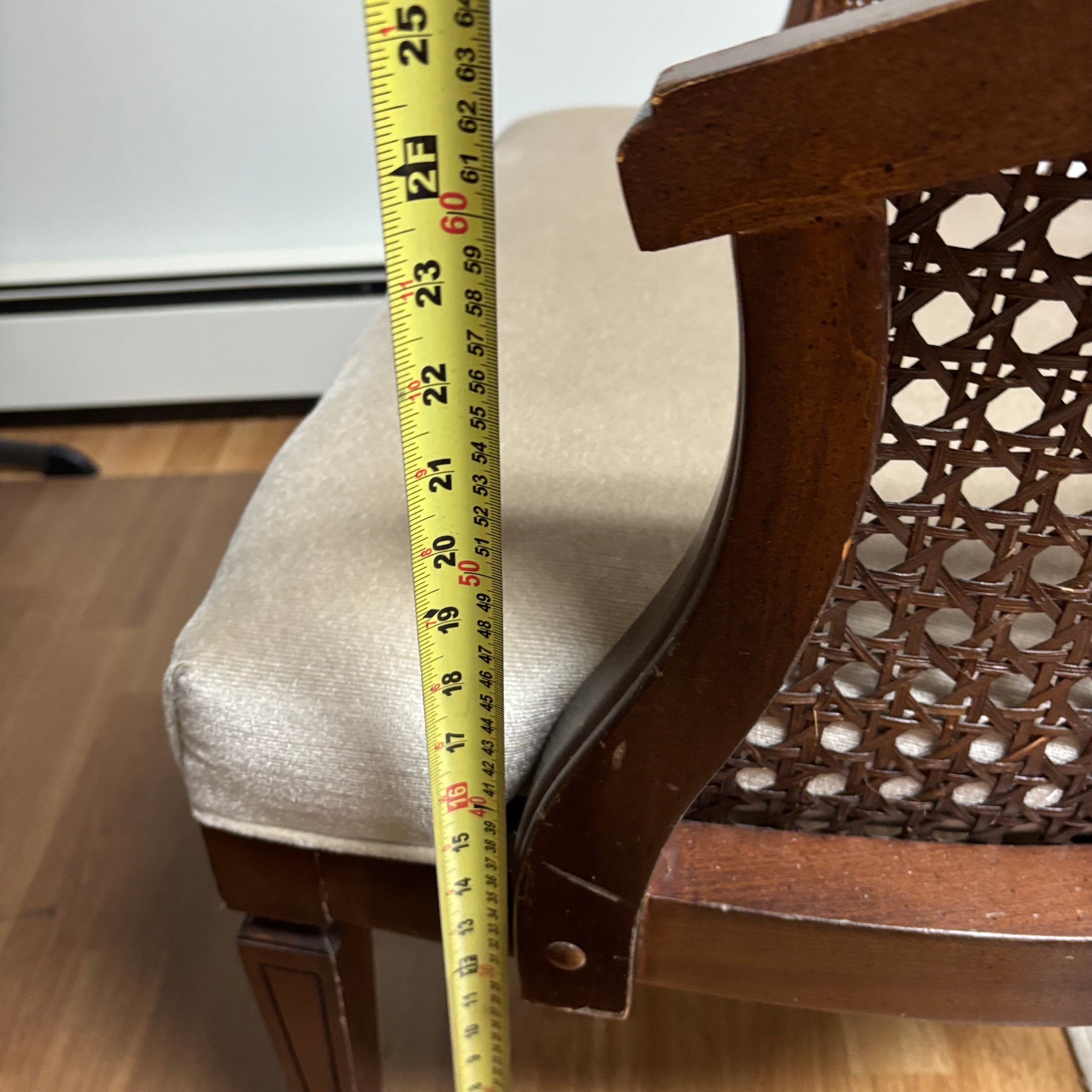 F177 Vintage accent chair with rattan detailing