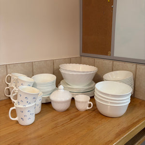 Various White Vintage Dishes Grouping - S511