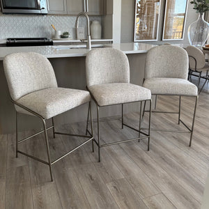 Set of 3 Astrud Bar + Counter Stools in Lyon Pewter - G308