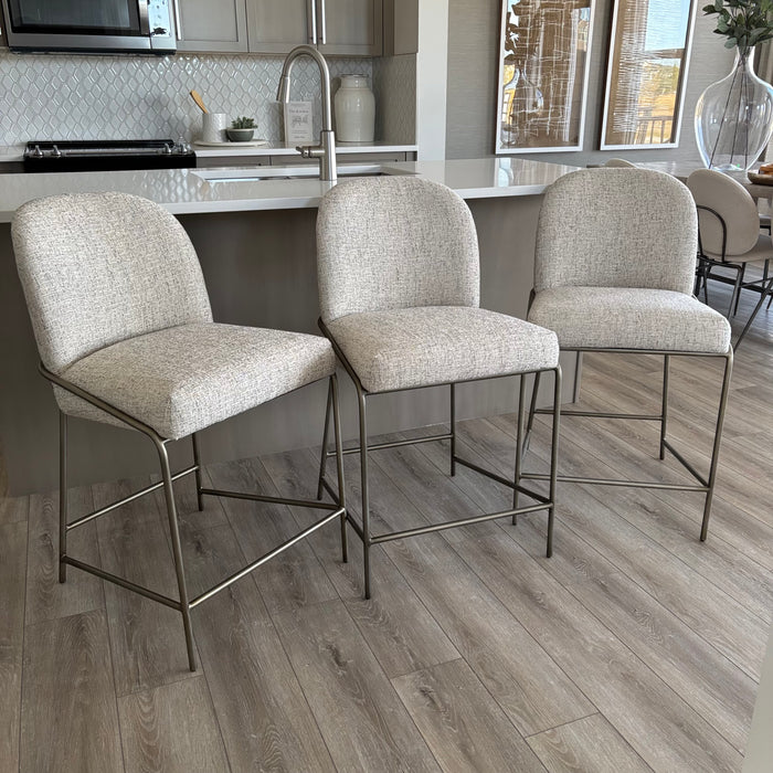 Set of 3 Astrud Bar + Counter Stools in Lyon Pewter - G308