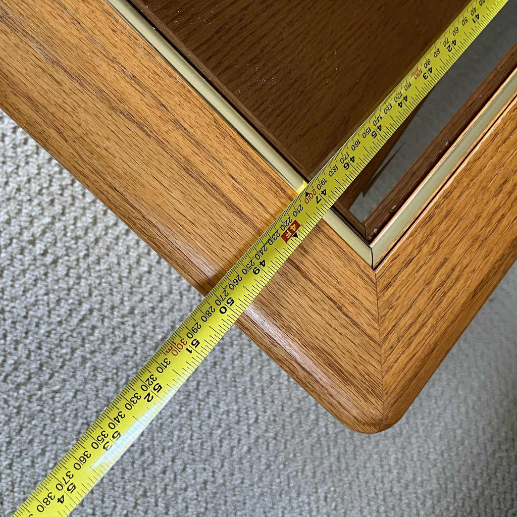 B321 Vintage coffee table with solid wood frame (15” x 50” x 26”)