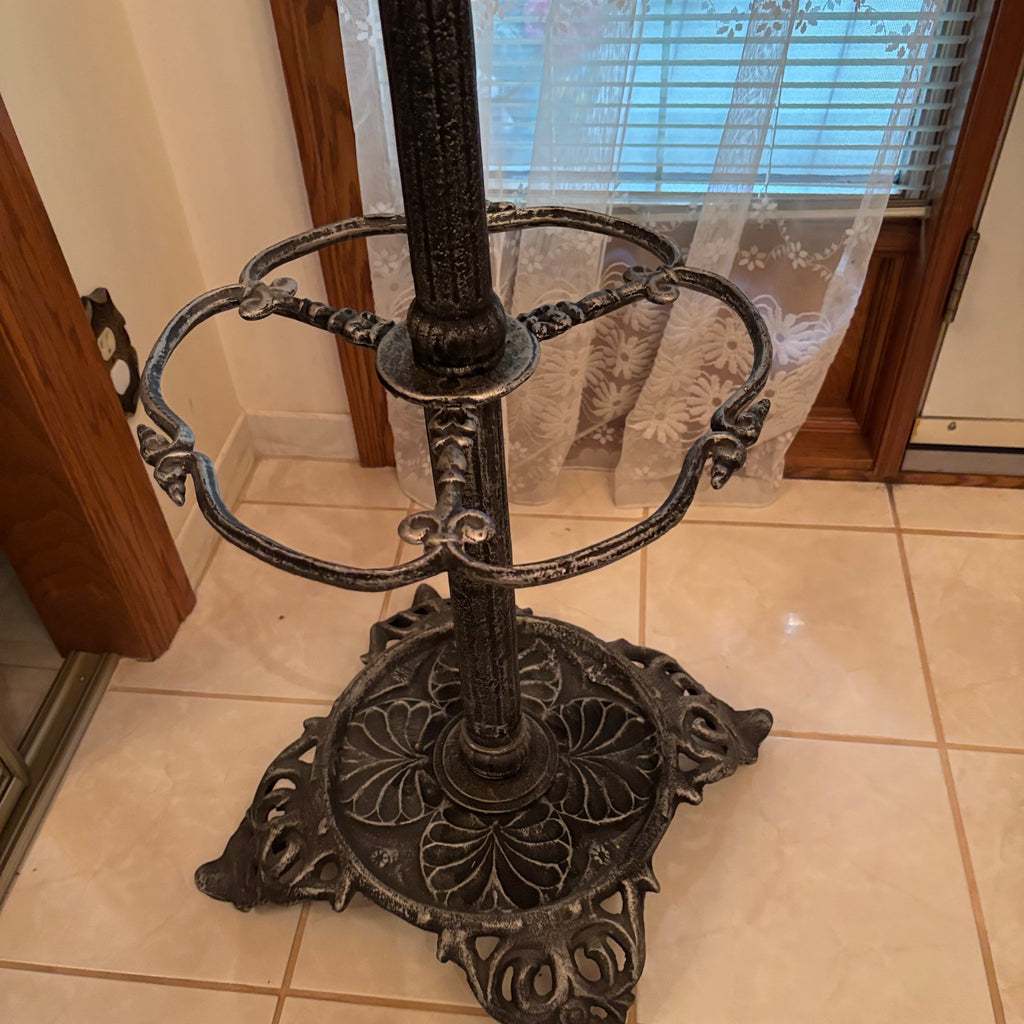 F194 70” tall Vintage extremely heavy cast iron coat tree