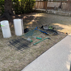 W515 Garage Grouping (white plastic fencing and more)