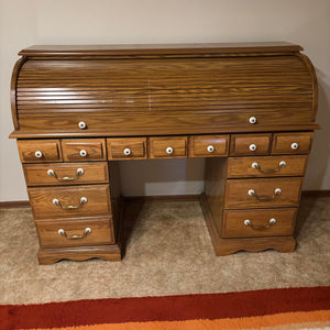 Vintage Solid Wood Roll Top Desk - M312