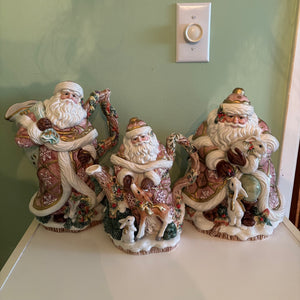 W847 Fitz and Floyd Grouping (12” Snowy Woods pitcher And more)