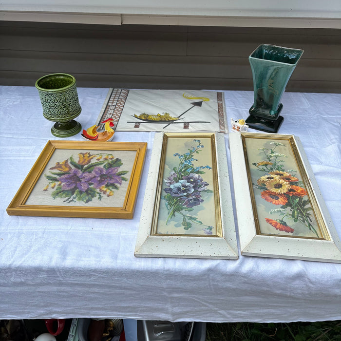 Vintage Artwork and Pottery Grouping - R417