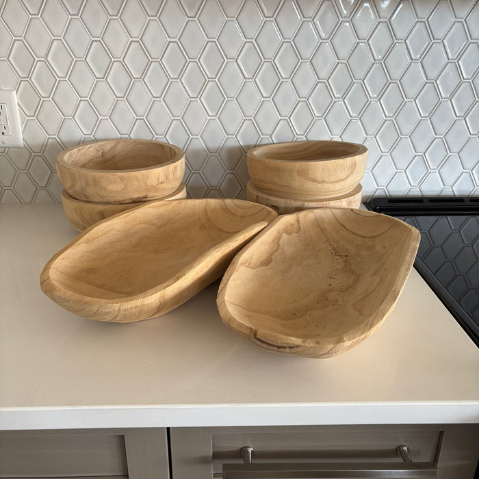 6 Wooden Bowls - G368