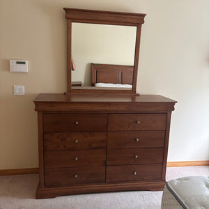 B489 Contemporary Amaretto dresser with mirror