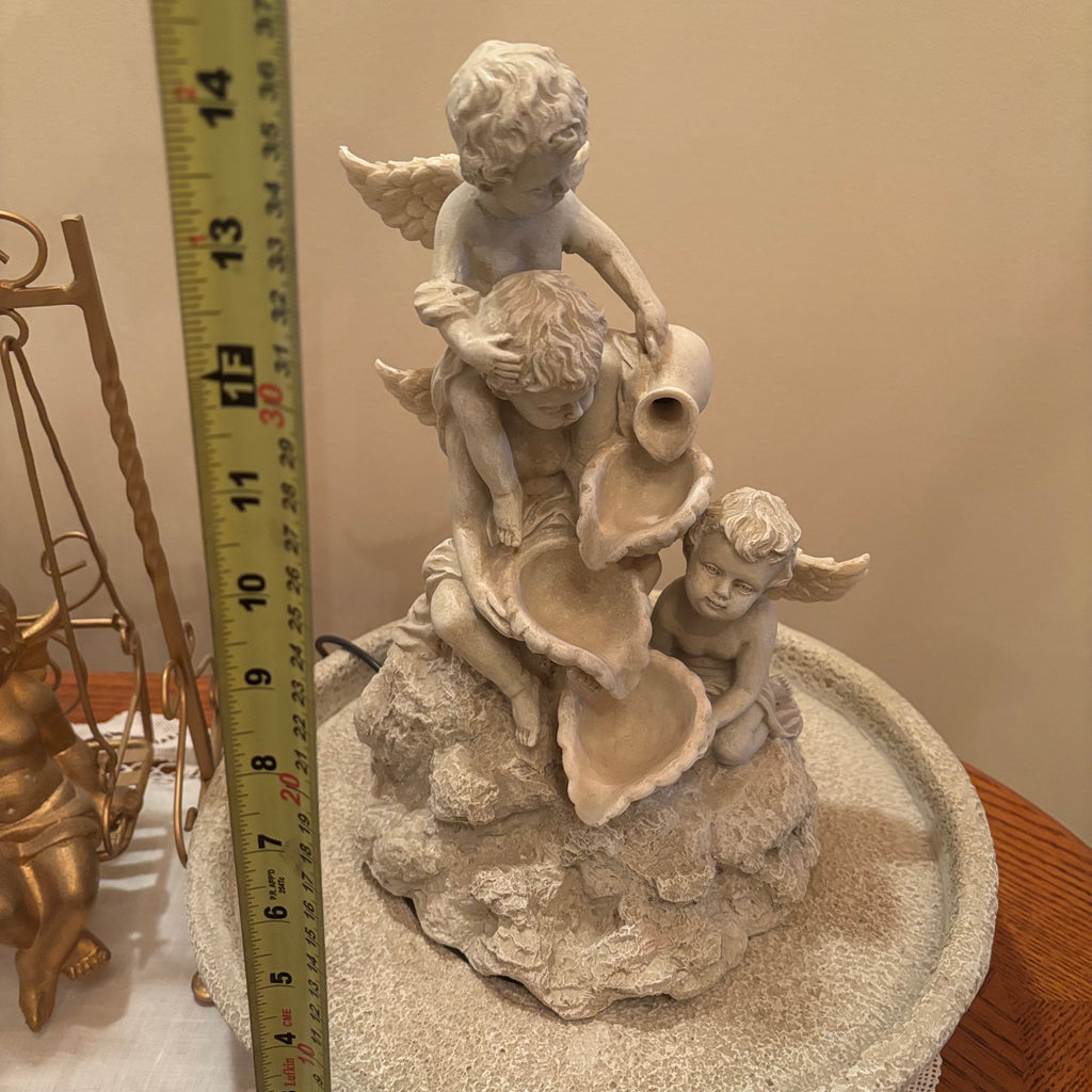 F200 14” tall Heavy resin cherub foundation grouping