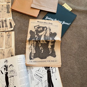 VINTAGE FASHION DESIGN GROUPING (YAEGERS FURS SCRAPBOOKS AND MORE) - P322