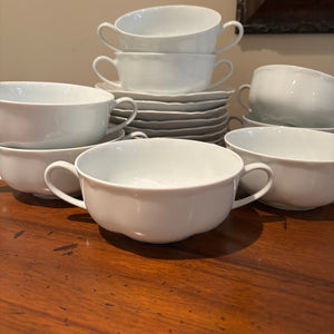 8 Hutschenreuther Sylvia Soup Bowls and Plates with Mikasa Serving Platter - M304